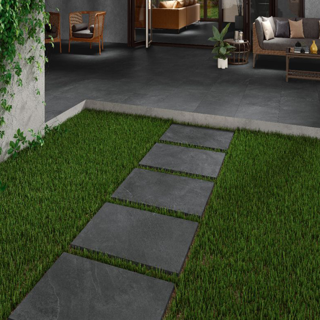 Dark grey outdoor tile pavers